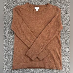 JCrew Teddie Wool Caramel Brown Crewneck Sweater L